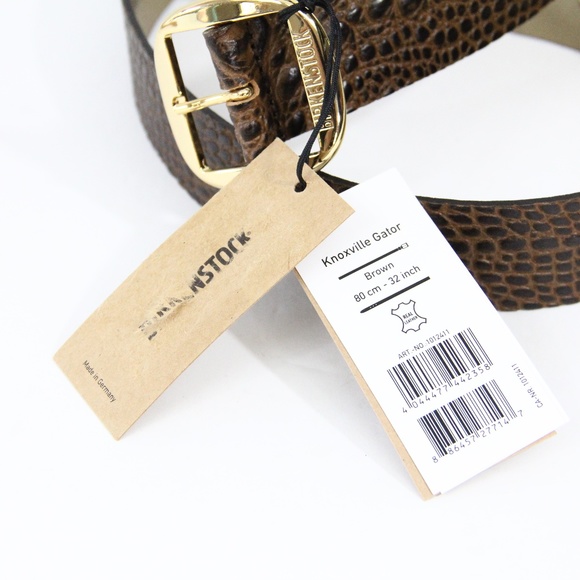 Birkenstock Brown Leather Belt NEW Women sz 32 Classic style gator main image 7